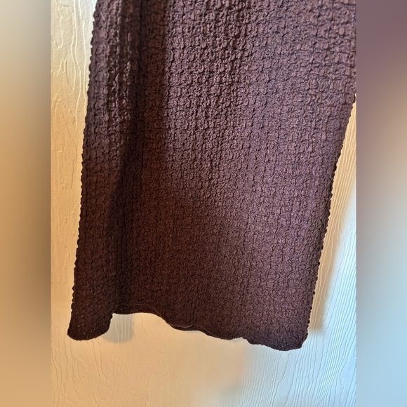 Zara Brown Textured Ruched Maxi Midi Long Sleeve High Neck Stretch Cut Out Dress - Picture 10 of 11